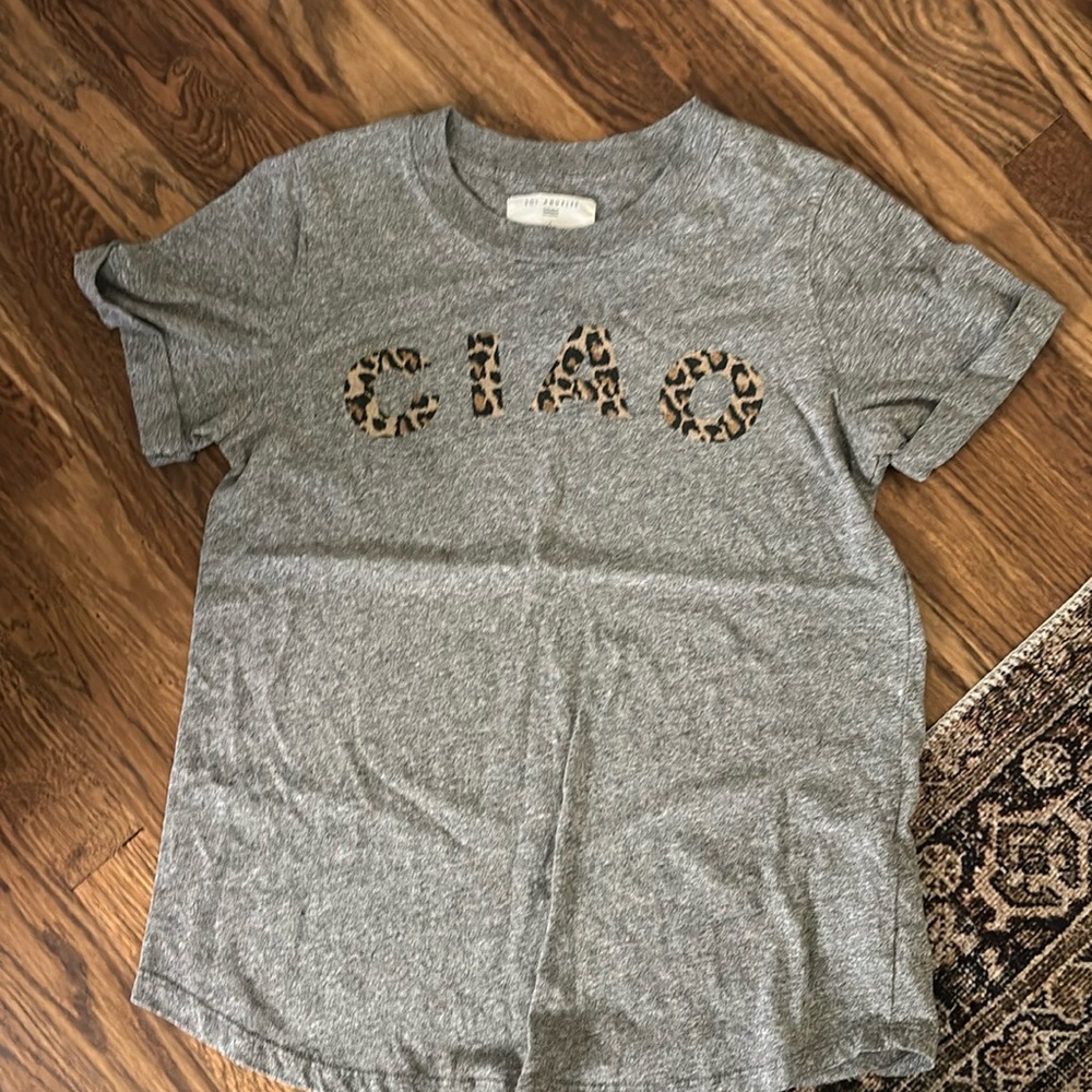 Anthropologie Leopard Ciao Graphic Tee - Size Small